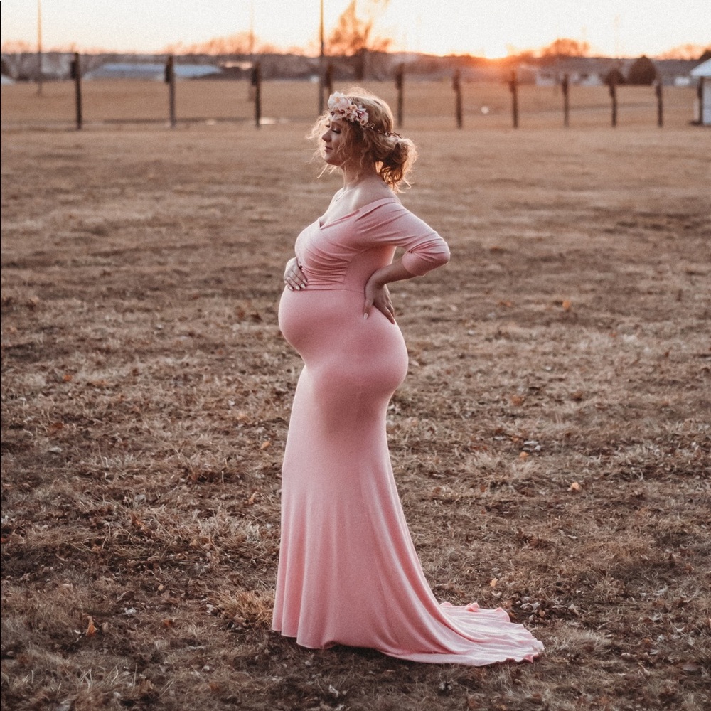 Pink maternity dress